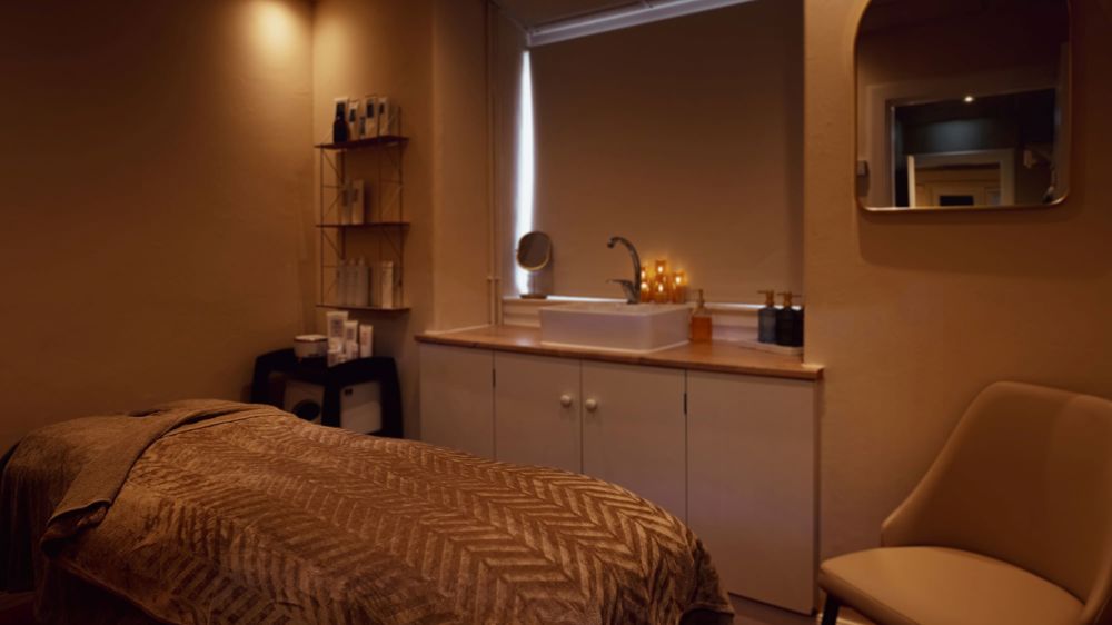 Treatment room at the Spa at Peebles Hydro